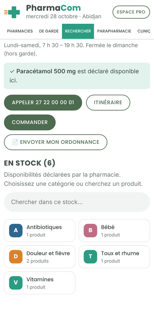 Fiche d'une pharmacie
